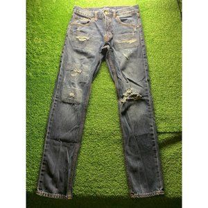 Old Navy Dark Blue Ripped Slim Fit Jeans Men Size 30/32